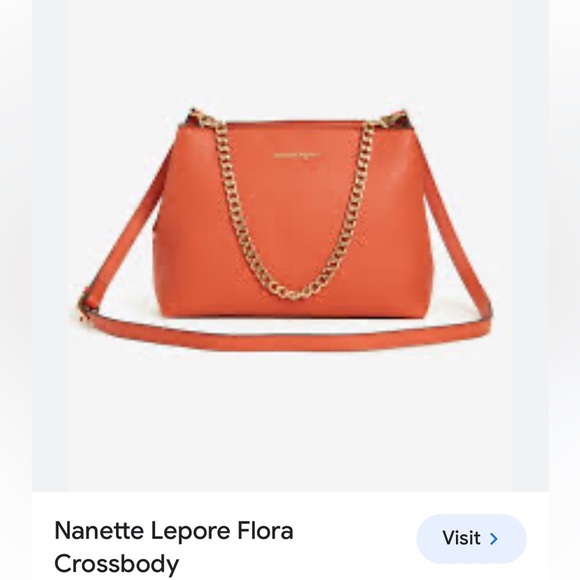 Nanette Lepore Handbags - Nanette Lepore Flora Crossbody Leather Vegan Bag-Orange